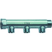 Коллектор 1" (ВР-НР) с 3 отв. 1/2" НР (межосев. 50 мм)