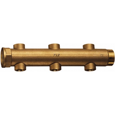 Коллектор 1 1/2" (ВР-НР) с 6 отв. 3/4" ВР (межосев. 100 мм) Коллектор 1 1/2" (ВР-НР) с 6 отв. 3/4" ВР (межосев. 100 мм)