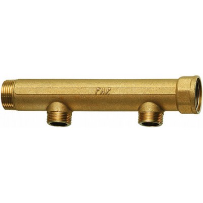 Коллектор 1" (ВР-НР) с 2 отв. 3/4" НР (межосев. 100 мм) Коллектор 1" (ВР-НР) с 2 отв. 3/4" НР (межосев. 100 мм)