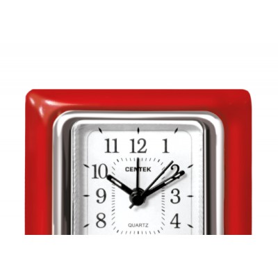 Будильник Centek СТ-7204 Red (красный + хром) квадрат Будильник Centek СТ-7204 Red (красный + хром) квадрат