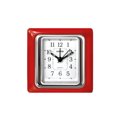 Будильник Centek СТ-7204 Red (красный + хром) квадрат Будильник Centek СТ-7204 Red (красный + хром) квадрат
