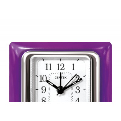 Будильник Centek СТ-7204 Violet (фиолет + хром) квадрат Будильник Centek СТ-7204 Violet (фиолет + хром) квадрат