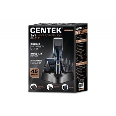 Набор для стрижки Centek CT-2131 (чёрн) 3 В1 + СТРИЖКА + БРИТВА + ТРИММЕР ДЛЯ НОСА Набор для стрижки Centek CT-2131 (чёрн) 3 В1 + СТРИЖКА + БРИТВА + ТРИММЕР ДЛЯ НОСА