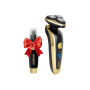 Бритва Centek CT-2160 (ЗОЛОТО/черный) + Триммер для носа в ПОДАРОК 3 головки