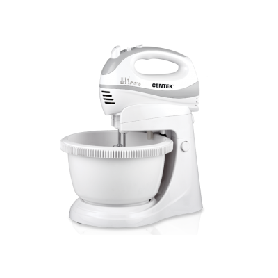 Миксер с чашей Centek CT-1106 (бел/сер) 320Вт Миксер с чашей Centek CT-1106 (бел/сер) 320Вт