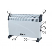 Конвекционный обогреватель CT-6124 2000Вт(20м), ТУРБО ОБОГРЕВ, настенный крепёж, 3 режима нагрева