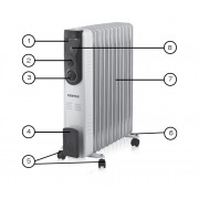 Масляный обогреватель Centek CT-6202 Black 11 секц.(25м) 2500Вт, 3 режима,терморегулятор,защ. от перегрева