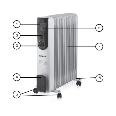 Масляный обогреватель Centek CT-6202 Black 11 секц.(25м) 2500Вт, 3 режима,терморегулятор,защ. от перегрева Масляный обогреватель Centek CT-6202 Black 11 секц.(25м) 2500Вт, 3 режима,терморегулятор,защ. от перегрева