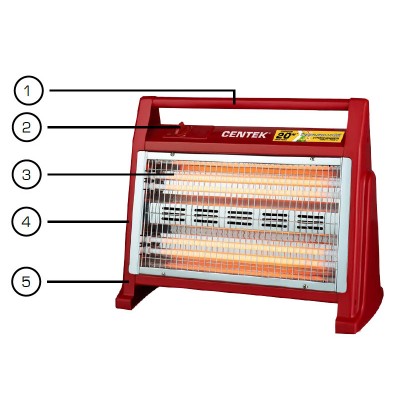 Обогреватель кварцевый Centek CT-6140, 2 уровня мощности 1000 Вт/2000 Вт, ЗАЩИТА ПРИ ОПРОКИДЫВАНИИ Обогреватель кварцевый Centek CT-6140, 2 уровня мощности 1000 Вт/2000 Вт, ЗАЩИТА ПРИ ОПРОКИДЫВАНИИ