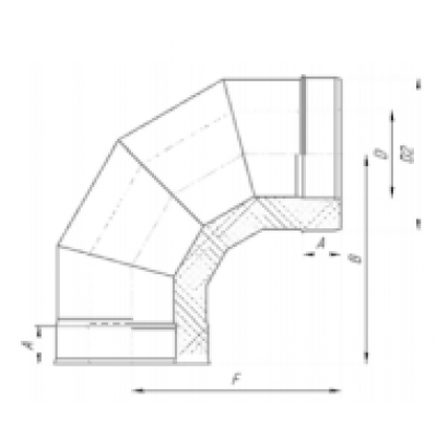 Сэндвич-отвод 90*, УМК ф 200х260, AISI 439/439, 1,0мм/0,5мм, (К), удл=60мм Сэндвич-отвод 90*, УМК ф 200х260, AISI 439/439, 1,0мм/0,5мм, (К), удл=60мм