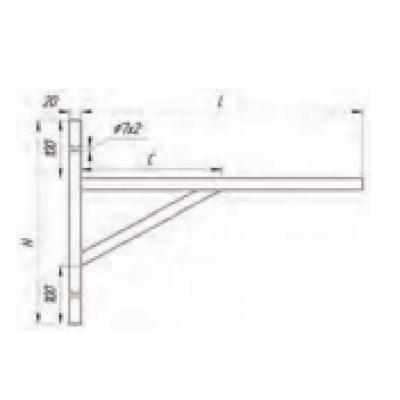 Опора стеновая 500х 700, Ст3 50х50х2,0мм, серая Опора стеновая 500х 700, Ст3 50х50х2,0мм, серая