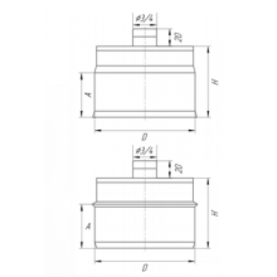 Заглушка с к/от, УМК ф 310, AISI 439/0,5мм, В, штуцер 3/4", риф Заглушка с к/от, УМК ф 310, AISI 439/0,5мм, В, штуцер 3/4", риф