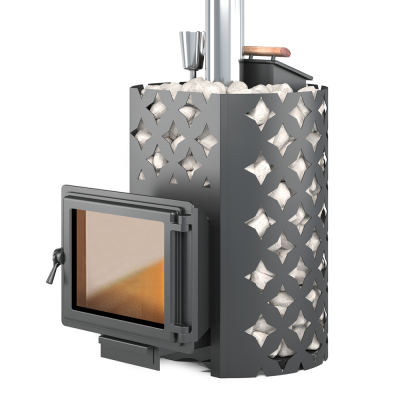 Чугунная печь для бани ЭТНА 18 (Панорама) Закрытая каменка Чугунная печь для бани ЭТНА 18 (Панорама) Закрытая каменка