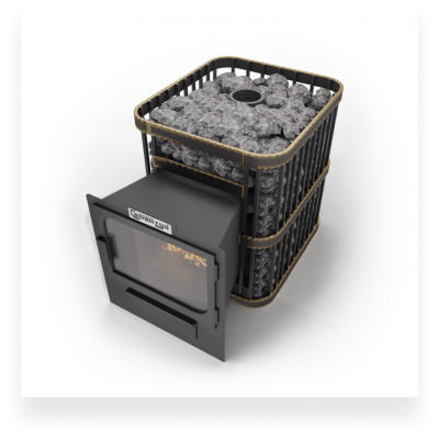 Печь банная Сабантуй Квадро чугун 24 панорама Печь банная Сабантуй Квадро чугун 24 панорама