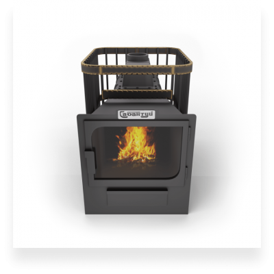 Печь банная Сабантуй Квадро чугун 16 панорама Печь банная Сабантуй Квадро чугун 16 панорама