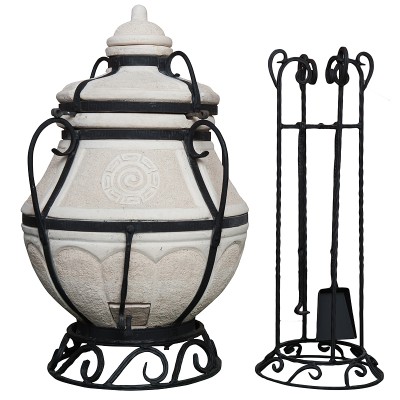 Печь Тандыр Амфора Аладдин мини со стойкой - подставкой под крышку в комплекте Печь Тандыр Амфора Аладдин мини со стойкой - подставкой под крышку в комплекте