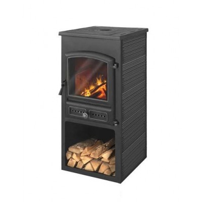 Печь-камин ЭТНА (БКД) с плитой Антрацит высокая 115мм Печь-камин ЭТНА (БКД) с плитой Антрацит высокая 115мм