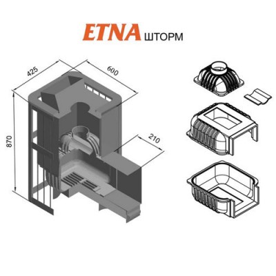 Банная печь ETNA Шторм 24 (ДТ-4С) Банная печь ETNA Шторм 24 (ДТ-4С)