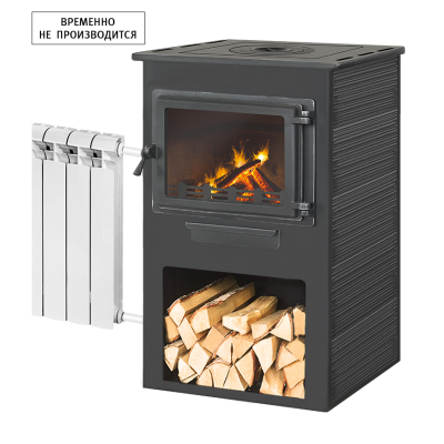 Камин ЭТНА (Панорама) с плитой и т/о, Антрацит высокий Камин ЭТНА (Панорама) с плитой и т/о, Антрацит высокий