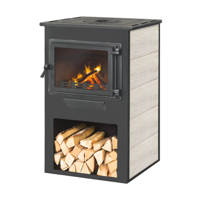 Печь-камин ЭТНА (Панорама) с плитой Бежевая высокая Печь-камин ЭТНА (Панорама) с плитой Бежевая высокая