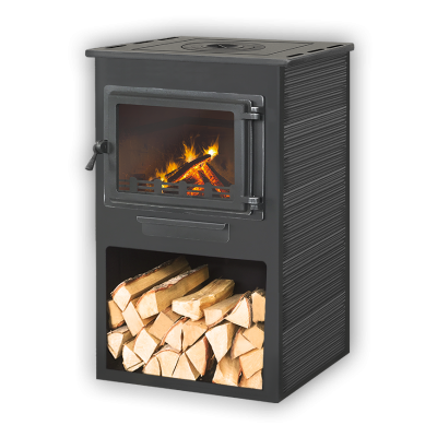 Печь-камин ЭТНА (Панорама) с плитой «Антрацит» высокая Печь-камин ЭТНА (Панорама) с плитой «Антрацит» высокая