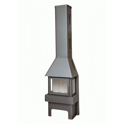 Печь - камин Бавария три стекла графит Печь - камин Бавария три стекла графит