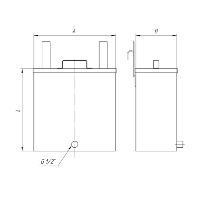 Бак "Комфорт" навесной для печи 40л Бак "Комфорт" навесной для печи 40л