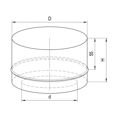 Заглушка с отверстием Ferrum (430/0,5мм) Ф180x280 Заглушка с отверстием Ferrum (430/0,5мм) Ф180x280