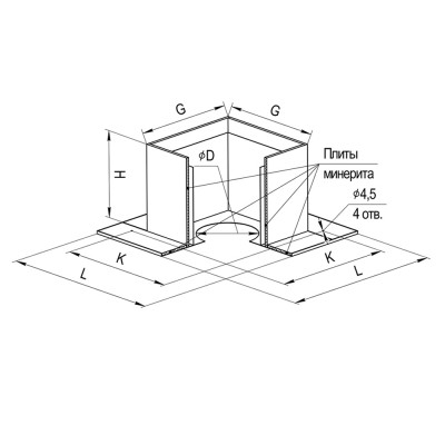 Потолочно проходной узел Н Ferrum (430/0,5 мм + мин.) Ф210 Потолочно проходной узел Н Ferrum (430/0,5 мм + мин.) Ф210