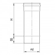 Дымоход 0,5м Ferrum (430/0,5 мм) Ф135