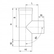 Тройник-Д 90° Ferrum (430/0,5мм) Ф80