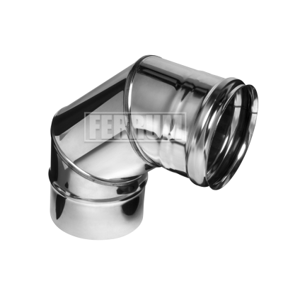 Колено угол 90° Ferrum (430/0,8 мм) Ф120 Колено угол 90° Ferrum (430/0,8 мм) Ф120