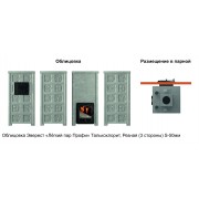 Печь Эверест "Легкий пар Профи" каменка из чугуна, Талькохлорит, S-50 мм, Резная (3 стороны)