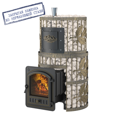 Печь для бани Эверест "Легкий пар Профи" Ковка (закрытая каменка из нерж. стали) Печь для бани Эверест "Легкий пар Профи" Ковка (закрытая каменка из нерж. стали)