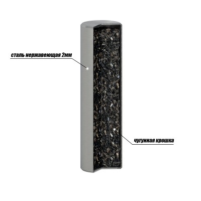 Теплоаккумулятор из нерж. стали с чугунным наполнением (L-75 мм) Теплоаккумулятор из нерж. стали с чугунным наполнением (L-75 мм)