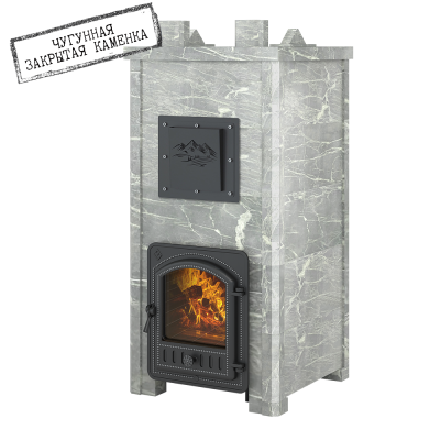 Печь Эверест "Легкий пар Профи" каменка из чугуна, Талькохлорит, S-50 мм Б/В Печь Эверест "Легкий пар Профи" каменка из чугуна, Талькохлорит, S-50 мм Б/В