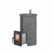 Печь для бани Эверест "Steam Master" 24 НЕРЖ. (210М) Ламель Рваный камень, S-20