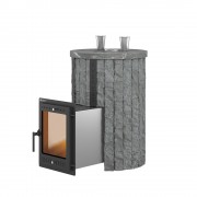 Печь для бани Эверест "Steam Master 30 INOX (ИНОКС)" Ламель Рваный камень, S-20