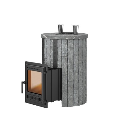 Печь для бани Эверест "Steam Master 30 ЧУГУН" Ламель Рваный камень, S-20 Печь для бани Эверест "Steam Master 30 ЧУГУН" Ламель Рваный камень, S-20