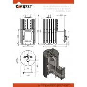 Печь для бани Эверест "Steam Master" 38 НЕРЖ. Ламель Пироксенит Элит, S-20