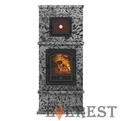 Печь-камин с духовкой EVEREST «KORELA» Пироксенит Элит Печь-камин с духовкой EVEREST «KORELA» Пироксенит Элит