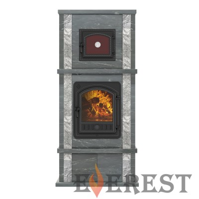Печь-камин с духовкой EVEREST «KAFA» Талькохлорит Печь-камин с духовкой EVEREST «KAFA» Талькохлорит