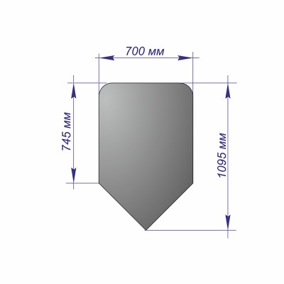 Лист напольный угловой 1095*700*1,5 R100 бронза Лист напольный угловой 1095*700*1,5 R100 бронза
