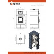 Печь-камин с духовкой EVEREST "КОРЕЛА" Талькохлорит