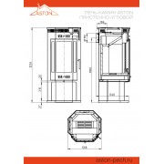 Печь-Камин ASTON 11кВт (180 м3) пристенно-угловой Ø 150мм