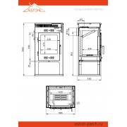 Печь-Камин ASTON 11кВт (180 м3) Ø 150мм