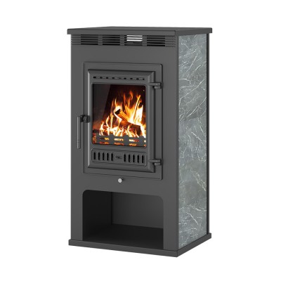 Печь-Камин ASTON 11кВт (180 м3) Ø150мм (Чугунная дверь) Талькохлорит Печь-Камин ASTON 11кВт (180 м3) Ø150мм (Чугунная дверь) Талькохлорит