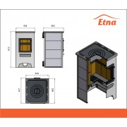 Камин ЭТНА (ДТ-4С) с плитой и т/о Ø115мм