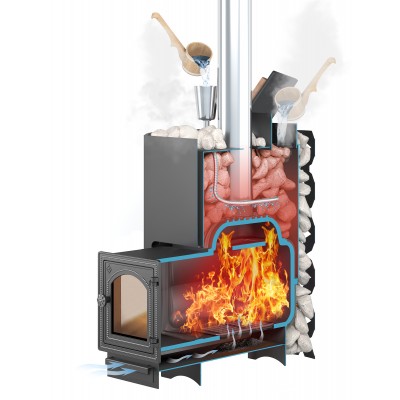 Чугунная печь для бани ЭТНА Стандарт 18 (ДТ-4) Закрытая каменка Чугунная печь для бани ЭТНА Стандарт 18 (ДТ-4) Закрытая каменка