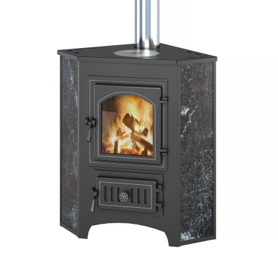 Печь-Камин ВЕЗУВИЙ ПК-01 (220) угловой, амфиболит с конфоркой 9 кВт (150 м3) Ø 115мм Печь-Камин ВЕЗУВИЙ ПК-01 (220) угловой, амфиболит с конфоркой 9 кВт (150 м3) Ø 115мм